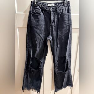 Vervet Women’s Black Distressed crop/ankle Jeans